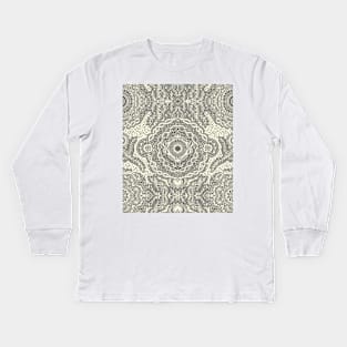 Rain in the Garden - grey and cream Kids Long Sleeve T-Shirt